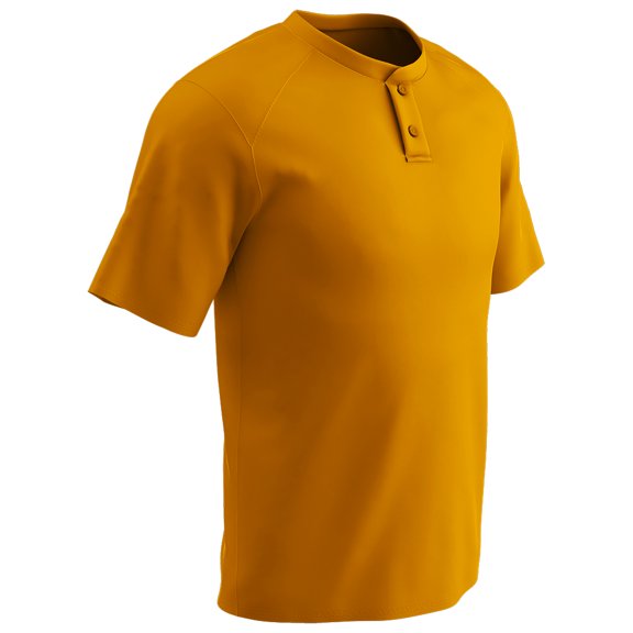 Champro Mens Dri-Gear Turn Two 2-Button Baseball Jersey Light Orange S