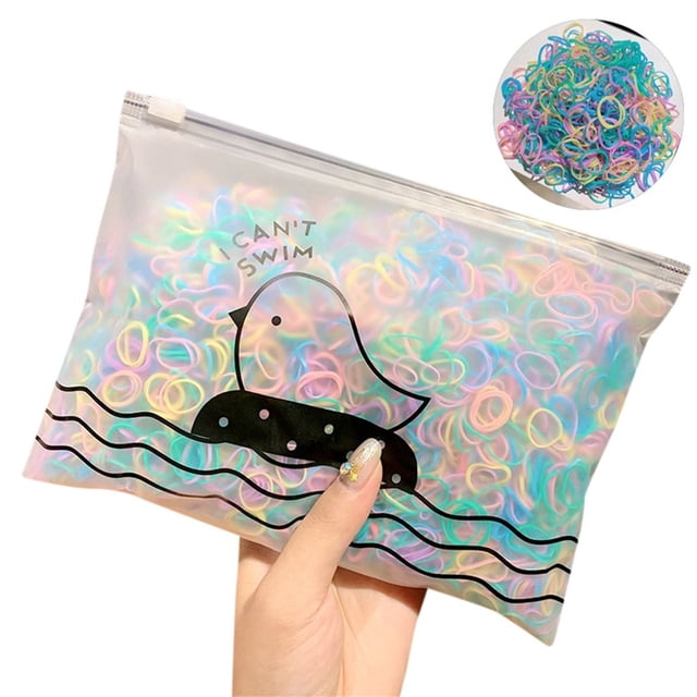 1000 / Pack Bande Élastique Jetable Colorée pour Fille