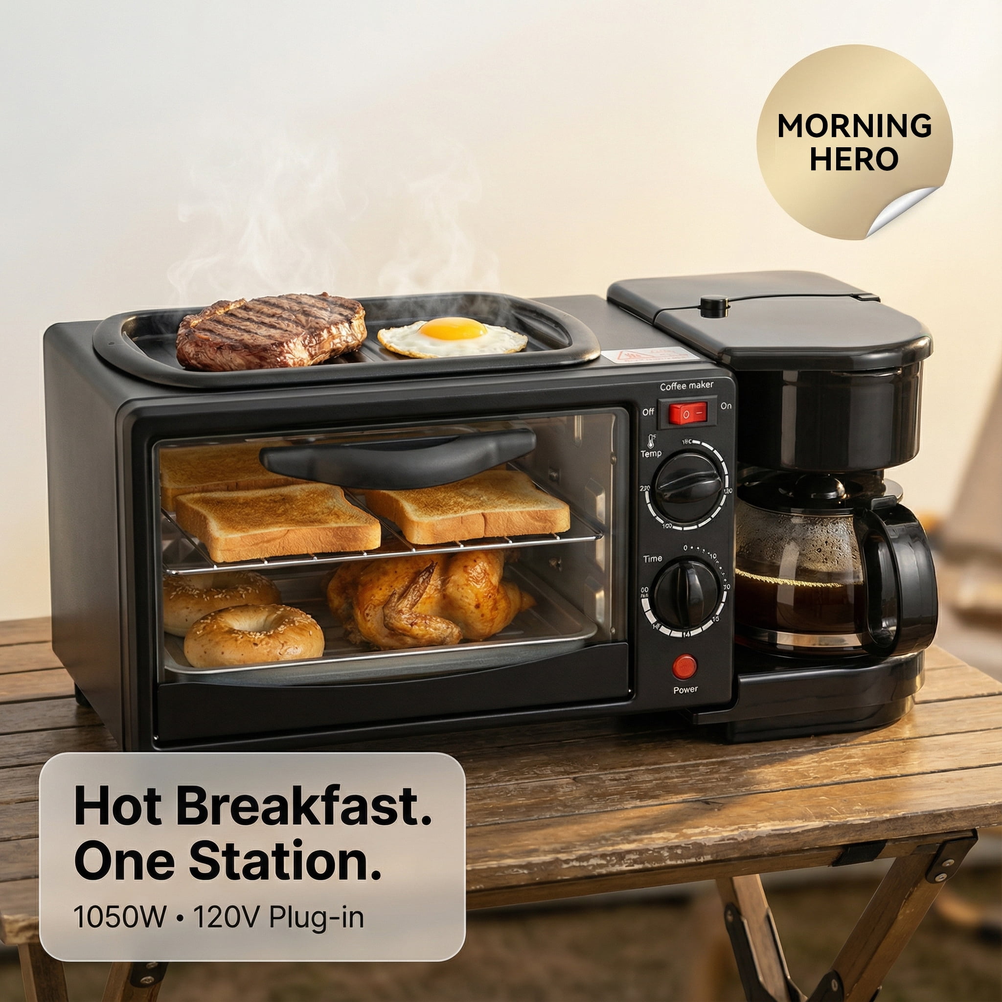TAZTIR Tabletop Oven Black Commercial