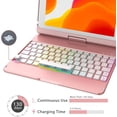 thumbnail image 4 of 360° Rotatable Keyboard Case with 10-Color Backlit Keys for 9.7" iPad 5th/6th Gen, iPad Air 1st/2nd Gen & iPad Pro 9.7-inch,Rose Gold, 4 of 9