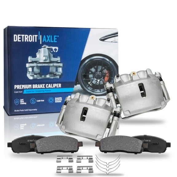 Detroit Axle - Front Disc Brake Caliper Ceramic Brake Pads Replacement for 2005 2006 2007 2008 Ford F-150 Lincoln Mark LT