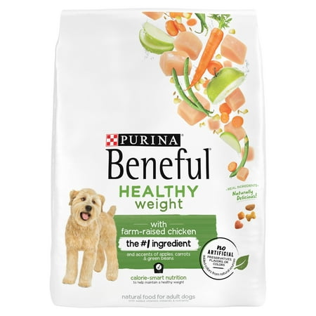 Purina Beneful Dry Dog Food for Adults Healthy Weight, Farm Raised Chicken, 14 lb Bag