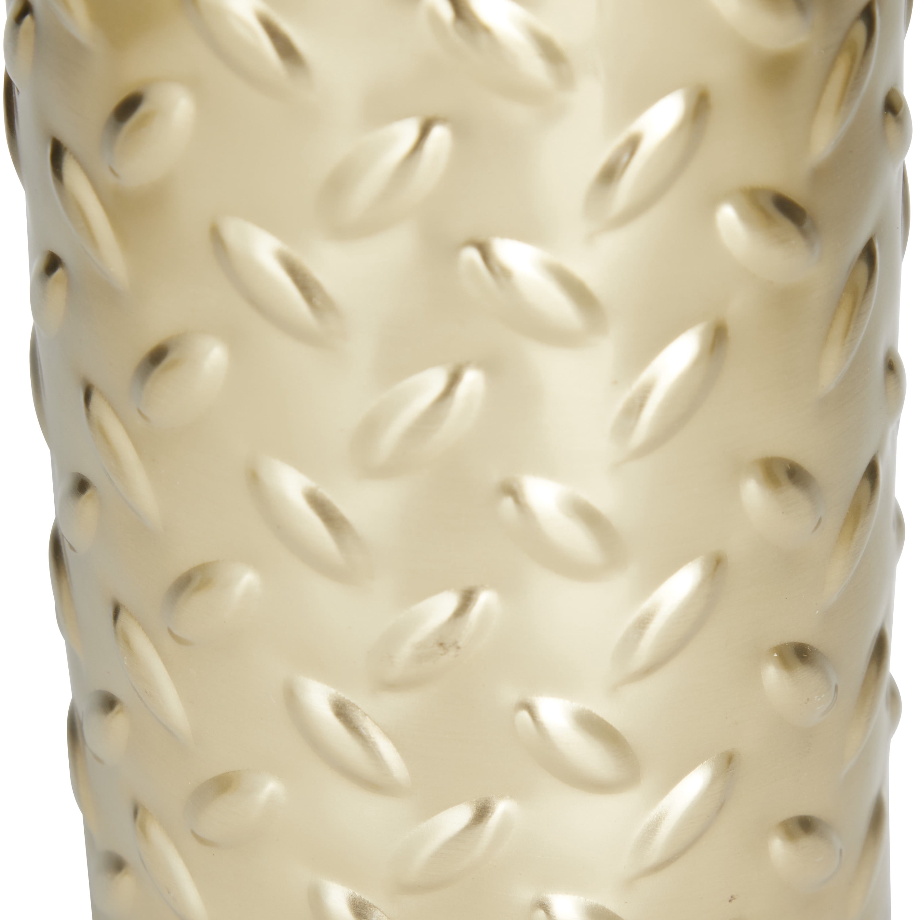DecMode 3 Candle Gold Metal Pillar Candle Holder with Studs, Set of 3