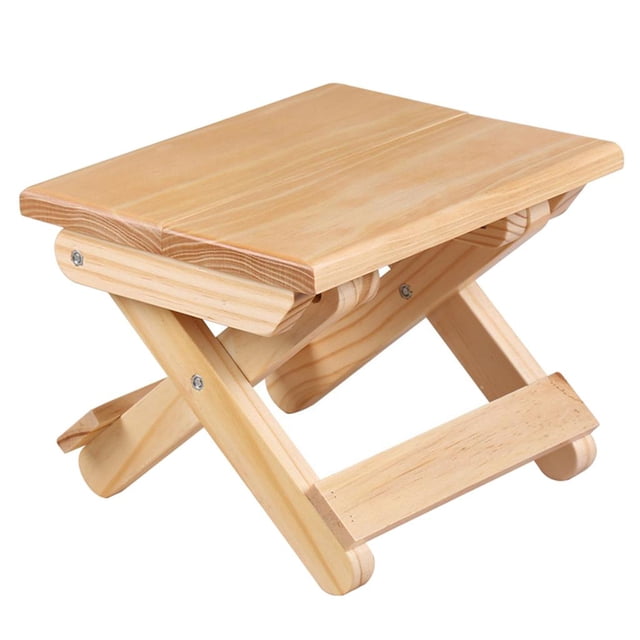 Folding Wooden Step Stool,Small Foldable Adults Chair,Portable Collapsible Waterproof ,for Kitchen,Garden,Camping