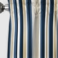 thumbnail image 2 of Designart "Elegance In Classic Beige And Blue Stripes" Striped Blackout Curtain Single Panel, 2 of 4