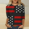 thumbnail image 2 of YanHoo 3/4 Sleeve T Shirts for Women 3/4 Sleeve Shirts for Women 4th of July 3/4 Sleeve Tops Teen Girls Crewneck Sweatshirts Independence Day 3/4 Length Sleeve Shirts Y2K Outfits, 2 of 6