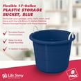 thumbnail image 2 of Life Story 17 Gal Round Open Storage Bucket with Rope Handles, Teal, 8 Blue, 2 of 8
