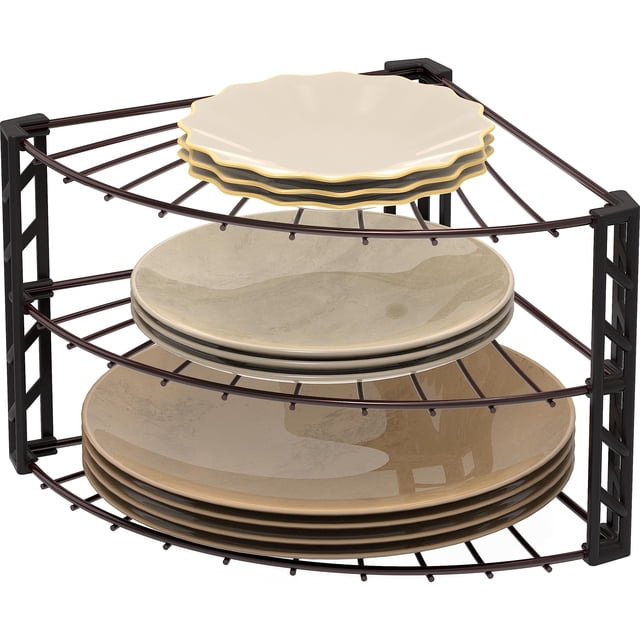 Organizador de estantes Simple Houseware, 3 niveles, mostrador, esquina, bronce