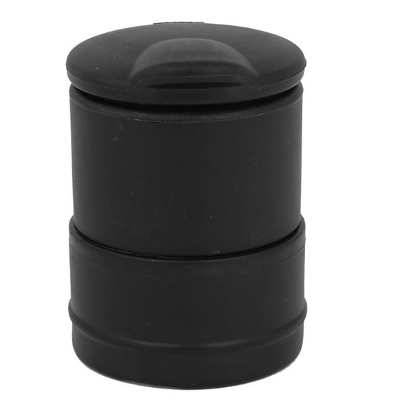 Unique Bargains Portable Black Plastic Metal Cylinder Shaped Ashtray for Car 2.7" x 3.8"