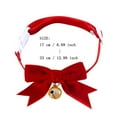 thumbnail image 3 of Bow Tie for Cat Cat Tie And Bow Tie for Dog Christmas Velvet Hand Bow Tie Anti Buckle Pet Cat Dog Collar Bow Tie Cat Eye Bell, 3 of 4