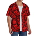 thumbnail image 4 of Haiem Ladybugs 1 Men's Casual Shirts Short Sleeve Button Down Shirts Fashion Textured Summer Beach Shirt-Small, 4 of 7