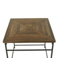 thumbnail image 4 of DecMode 24" x 24" Black Metal Accent Table with Brown Wood Top, 1-Piece, 4 of 8