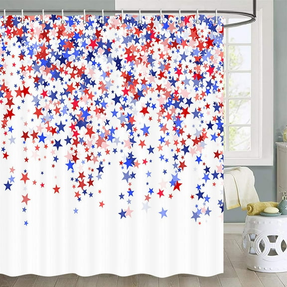 USA Flag Shower Curtain, Fourth of July Independence Day Art USA Flag Shower Curtain, American Patriot Shower Curtain, American Flag Shower Curtain Set with Hooks, (72X72 Inches)