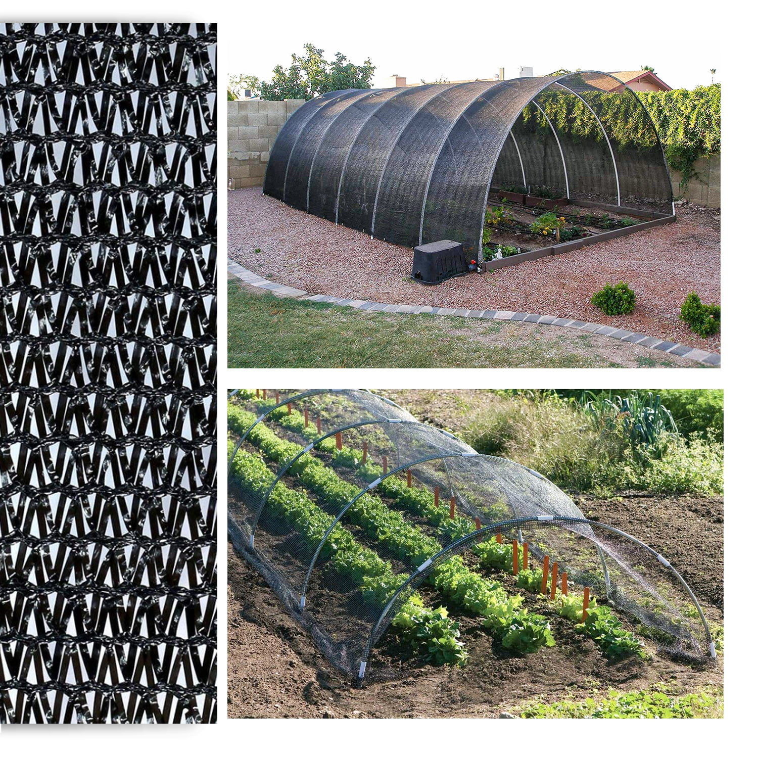 Black 50% Sunblock Shade Cloth 7 x 20 Ft for Greenhouse Plant Cover UV Resistant 