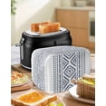 thumbnail image 4 of Navy Blue Boho Toaster Cover 4 Slice, Large Kitchen Appliance Covers, Vintage Southwestern Geometric Stripes Toaster Oven Cover with Loop, Bread Machine Cover Polyester Dust Cover Protection, 4 of 4
