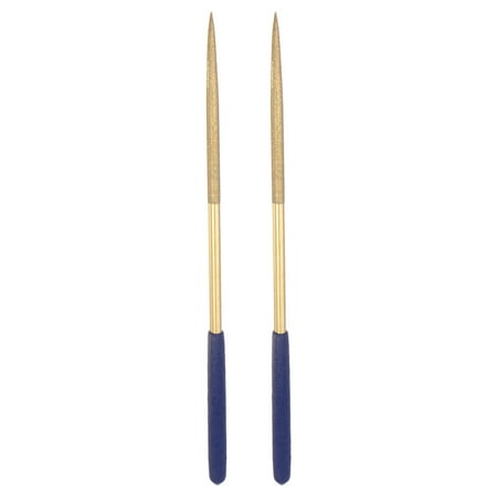 

Uxcell 5mm x 180mm Titanium Coated Round Diamond Needle Files with TPU Handle 2 Pack