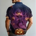 thumbnail image 5 of JGNGSHN Halloween Costumes for Men Short Sleeve Button Down Hawaiian Holiday Beach Shirts Colorful Funny Pumpkins Skull Print Tees Thanksgiving Shirt, 5 of 8