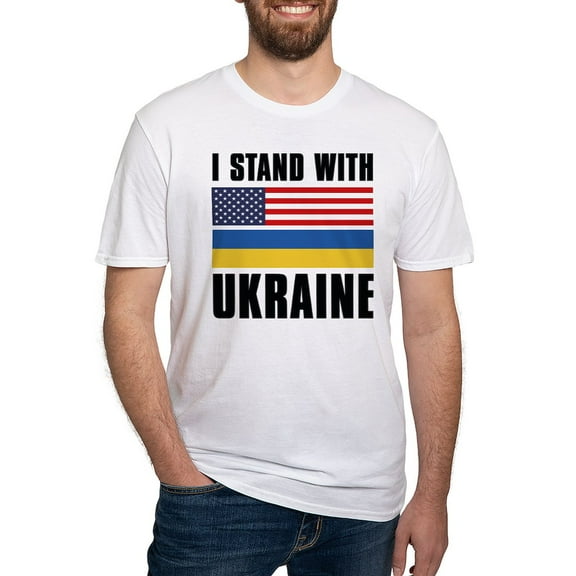 CafePress - I Stand With Ukraine Fitted T Shirt - Fitted T-Shirt, Vintage Fit Soft Cotton Tee