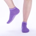 thumbnail image 3 of Under $5 Socks Purple Ladies' Solid Color Backless Grip Socks Yoga Ankle Sports Socks Ladies' Anti Slip Slippers Socks, 3 of 4