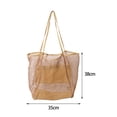 thumbnail image 2 of Tote Mesh Beach Tote Stylish Casual Portable Lightweight Durable Shoulder Handbag Hobo Pouch for Travel Gym Summer Vacation Street Khaki, 2 of 7