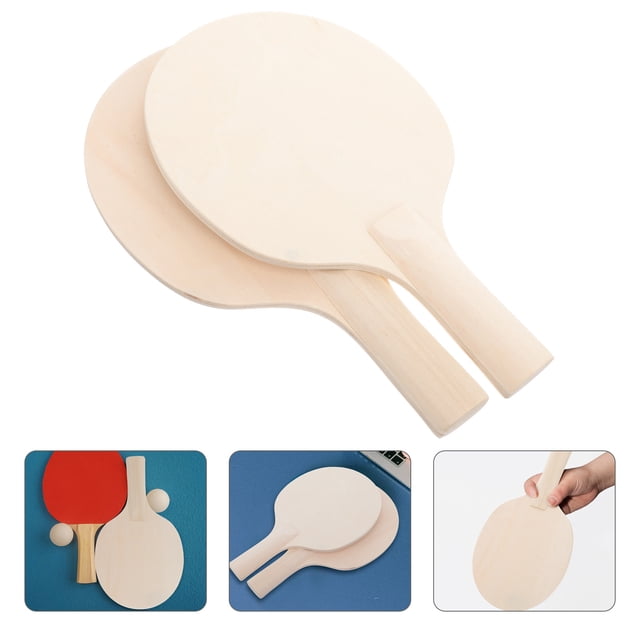 WHAMVOX 2Set Paddle Tennis Racket for Personal Training Light Brown Wooden Unfinished Design