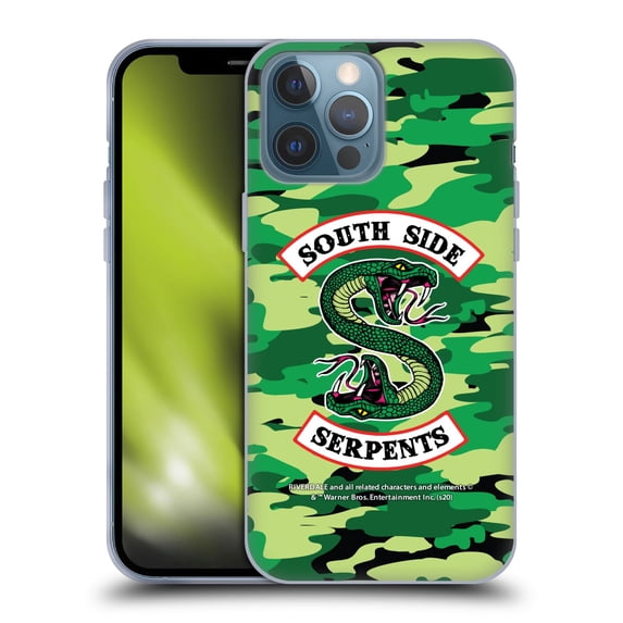 Head Case Designs Officially Licensed Riverdale South Side Serpents Camouflage Logo Soft Gel Case Compatible with Apple iPhone 13 Pro Max