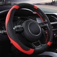 thumbnail image 4 of Funda universal para volante de coche, de microfibra y cuero, 37-38 cm (15"), antideslizante, transpirable y duradera (roja), 4 of 5