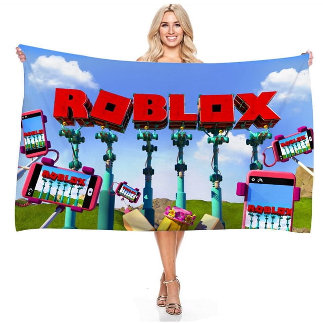 Roblox-Toalla de baño de dibujos animados para niños, albornoz de playa, Toalla de baño Roblox de secado rápido, sin arena, regalo creativo