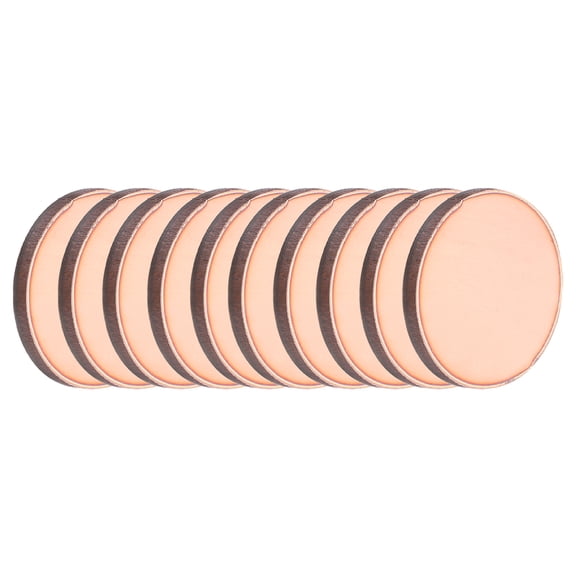 Uxcell 10 Pcs Round Copper Plate, 30mm (1.18") Dia Pure Copper Sheets, 2mm T2 Pure Copper Plates for Crafts, DIY, Electrical Repairs, Industrial Use