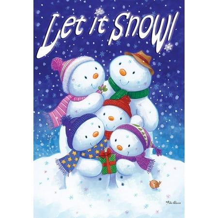Let It Snow Winter Garden Flag Snowman Family Briarwood Lane 12 5