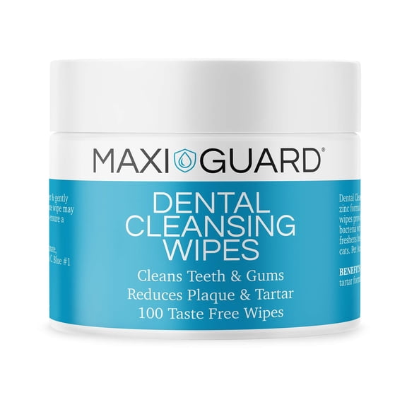 Maxi/Guard Dental Cleansing Wipes for Companion Animals, 100 Count