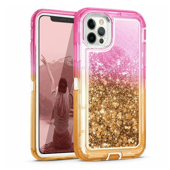 Shockproof Phone Case Bling Liquid Silicone TPU Protective Cover for iPhone 14 Pro