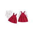 thumbnail image 3 of Jaweiwi Baby Girl´s Two-Piece Suit, Heart Pattern Ruffle Long Sleeve Round Neck Romper + Suspender Skirt, 3 of 9