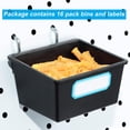 thumbnail image 3 of 16 Pack Pegboard Bins with Hooks and Labels, for Organizing Accessories, Black, 3 of 7