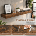 30 Inch Brown Floating Wall Shelves 2-Piece Set for Storage and Display ...