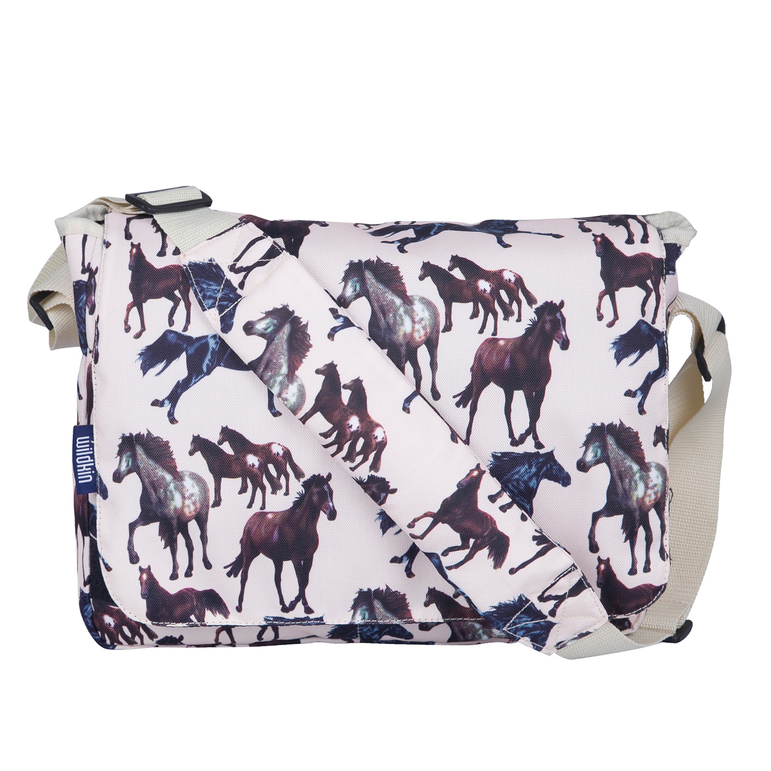 Wildkin Kids Messenger Bag for Girls, Perfect for School or Travel, 13 Inch (Horse Dreams Beige) - image 4 of 7