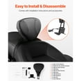 thumbnail image 5 of KFFKFF Adjustable Motorcycle Backrest Sissy Bar, Compatible with Touring Models 2009-2024, Street Glide, Road Glide, and Road King, Detachable Rider Backrest for Motorcycles, Black, 5 of 9
