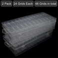 thumbnail image 2 of Bead Storage Containers, 48 Small Clear Plastic Bead Organizer Box with Hinged Lid, Craft Organizers and Storage 2 Sets, 2 of 5
