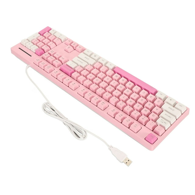 104 Keys Wired Keyboard, Vibrant 3 Color Keycaps, Wide Compatibility, Multimedia Function Keys, USB Business Keyboard ForXP 7 8 10 11, OS X