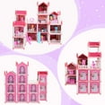 thumbnail image 5 of 16 Rooms Pink Dollhouse for Girls Ages 3+, with Furniture, Accessories, Colorful Lights and 3 Dolls, Pretend Play Gift, 5 of 9