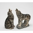 thumbnail image 3 of Ceramic Wolf Salt and Pepper Shakers Hand Painted  4in, 3 of 3
