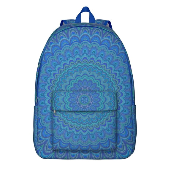 Modern Boho Mandala Floral Backpack with Laptop Sleeve, Spacious College Bookbag, Perfect for School Supplies and Work Gear, Ideal Gift