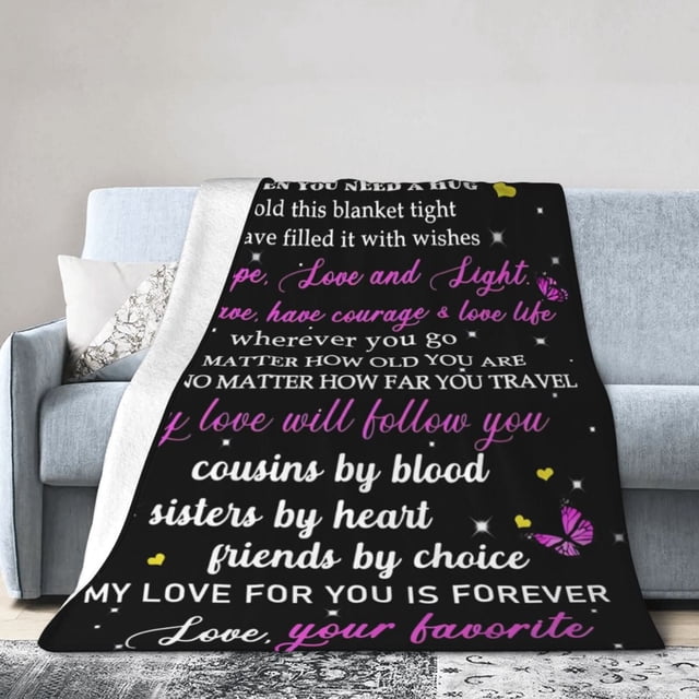 LHSHID To My Cousins Throw Blanket Soft Fuzzy Fleece Blanket For Couch Bed Living Room Decoration 30x40in