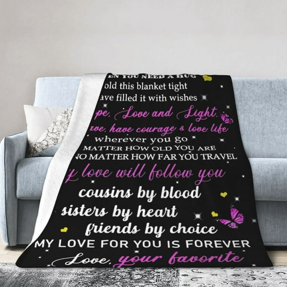 LHSHID To My Cousins Throw Blanket Soft Fuzzy Fleece Blanket For Couch Bed Living Room Decoration 30x40in