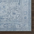 thumbnail image 2 of Luria Rugs Easy Care 6' x 9' Non-Slip Large Area Rug for Living Room, Bedroom, Dining Room, Playroom Vintage Farmhouse - Stain Resistant & Durable, Moreno Collection - Silver/Baby Blue, 2 of 6