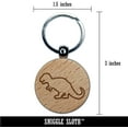 thumbnail image 2 of Tyrannosaurus Rex Dinosaur Outline Round Keychain Charm Tag - Engraved Wood, 2 of 6