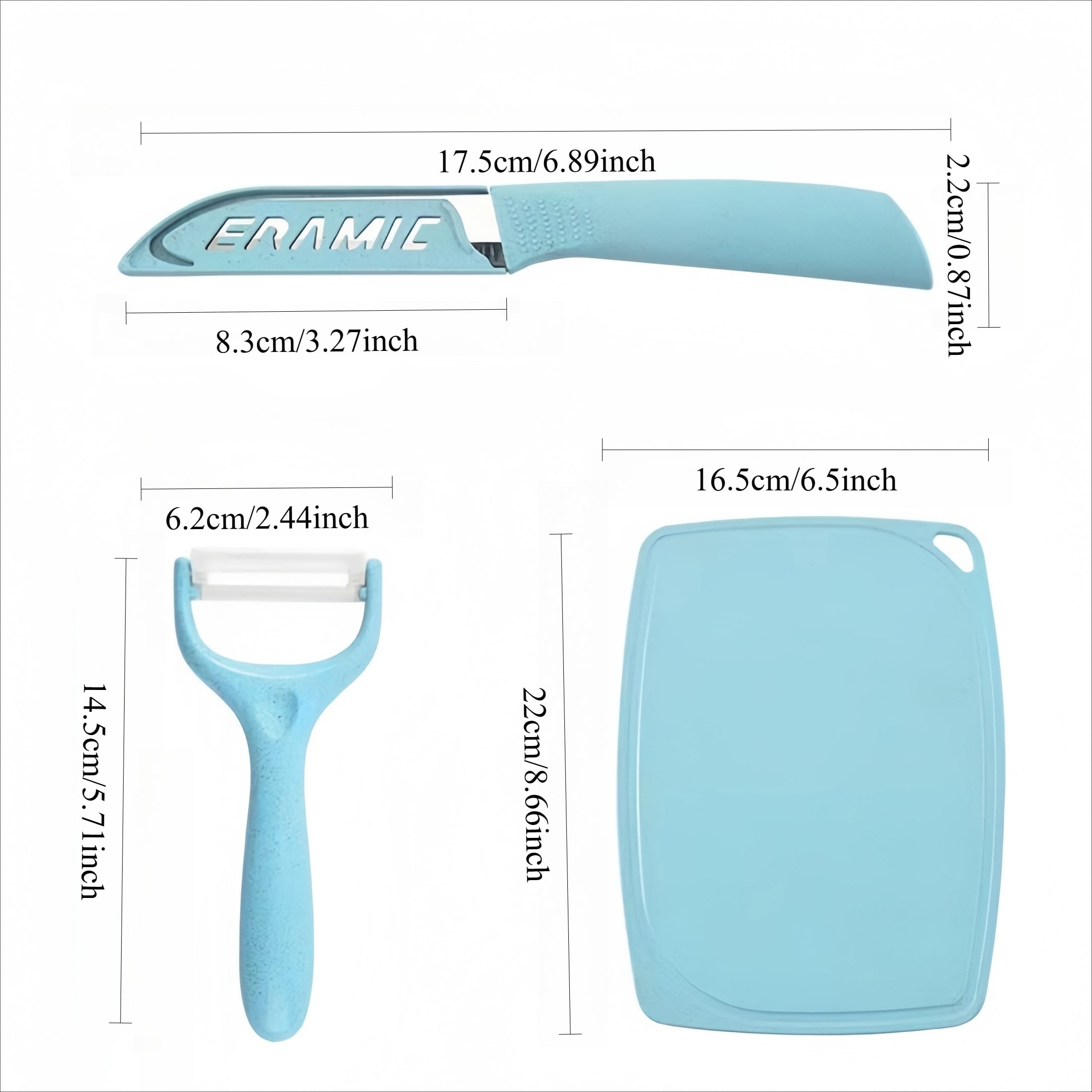 5-in-1 Cutting Board, Knife, Peeler, Scissors and Tray Set/Travel, Camping/Outdoor, Dorms  Small Cutting Boards  Dishwasher Safe