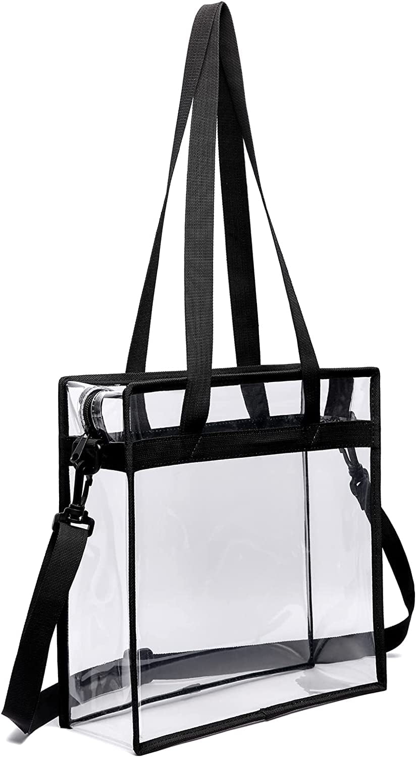 Clear Bags, Large Clear Plastic Tote Bag with Handles PVC Storage