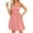 Pink, variant on Sakmal Mid-Length Womens Dresses Green Square Neckline Solid Pleated Sleeveless with Pocket A-Line Dress