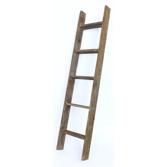 BarnwoodUSA Rustic 5 Foot Decorative Bookcase Ladder, 100% ...
